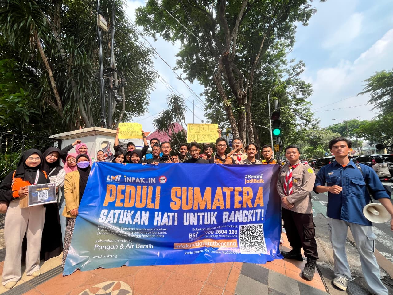 Woman holding donation box